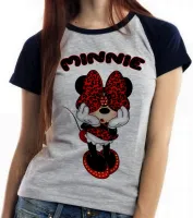 Baby look blusa feminina Minnie mouse tope rosto mickey disney - Foto 5