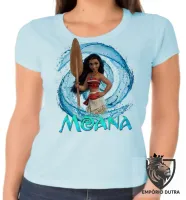 Baby look blusa feminina Moana princesa disney mar aventuras - Foto 2
