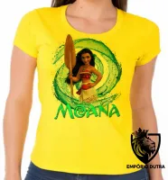 Baby look blusa feminina Moana princesa disney mar aventuras - Foto 3
