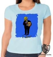 Baby look blusa feminina simpsons Burns Trump  - Foto 2