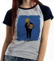Baby look blusa feminina simpsons Burns Trump  - Foto 4