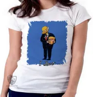 Baby look blusa feminina simpsons Burns Trump  - Foto 5
