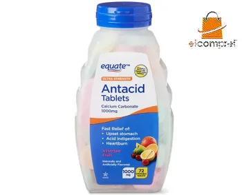 Equate Ultra Strength Antacido Assorted Fruit 1000mg C/72un
