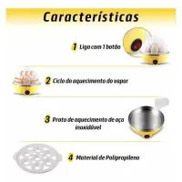 Cozedor Elétrico de Ovos a Vapor Multifuncional – Rosa – 220Volts - Foto 6