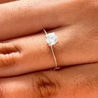 Anel de prata 950 - Solitário - 270283 - Foto 4