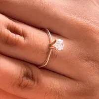 Anel de prata 950 - Solitário - 270283 - Foto 2