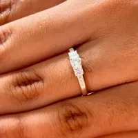 Anel de prata com zircônias - 270707 - Foto 2