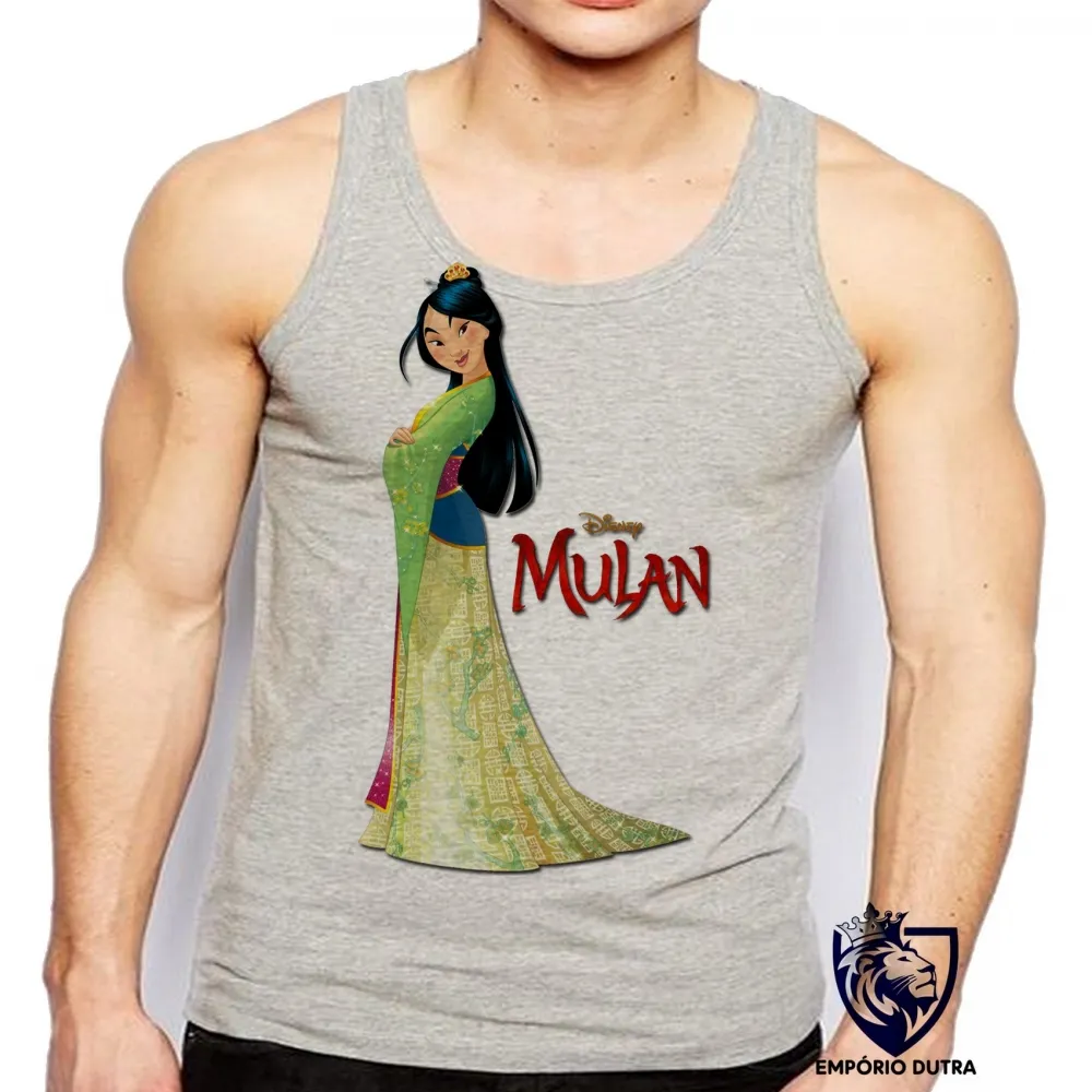 Camiseta Regata adulto ou infantil Mulan verde