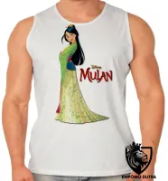 Camiseta Regata adulto ou infantil Mulan verde - Foto 2