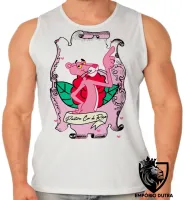 Camiseta Regata adulto ou infantil Pantera cor de rosa moldura - Foto 2