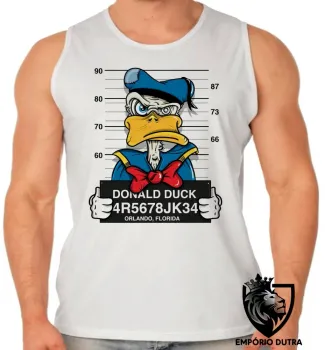 Camiseta Regata adulto ou infantil pato donald disney preso - Foto 2
