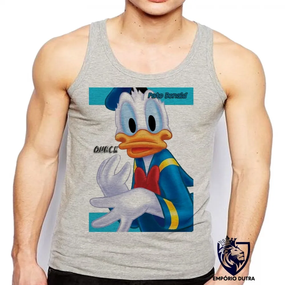 Camiseta Regata adulto ou infantil Pato Donald quack amigo mickey Imagem