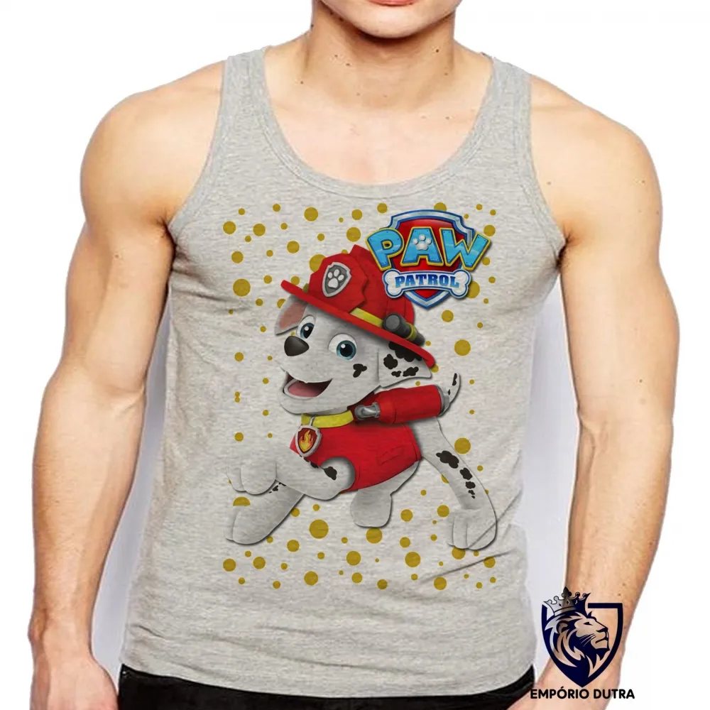 Camiseta Regata adulto ou infantil Patrulha Canina Marshall