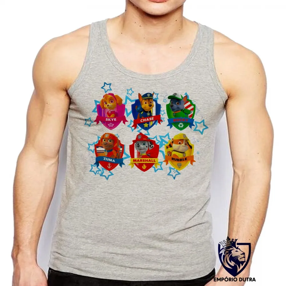 Camiseta Regata adulto ou infantil Patrulha Canina nomes Imagem