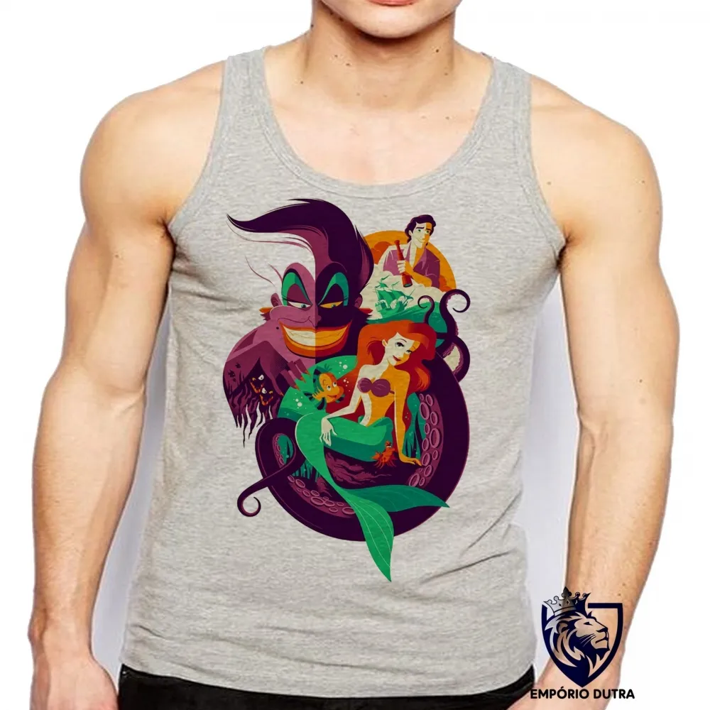 Camiseta Regata adulto ou infantil Pequena Sereia