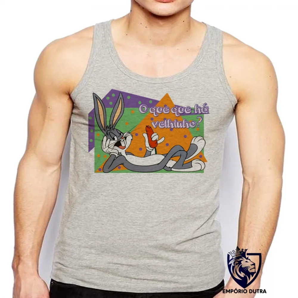 Camiseta Regata adulto ou infantil Pernalonga coelho looney tunes velhinho