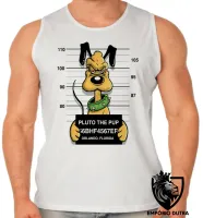Camiseta Regata adulto ou infantil Pluto disney preso prisão cachorro - Foto 2