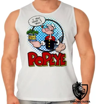 Camiseta Regata adulto ou infantil Popeye espinafre lata redondo olivia - Foto 2