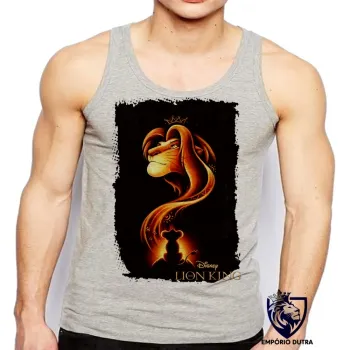 Camiseta Regata adulto ou infantil Rei Leão disney Lion King Mufasa Simba filho