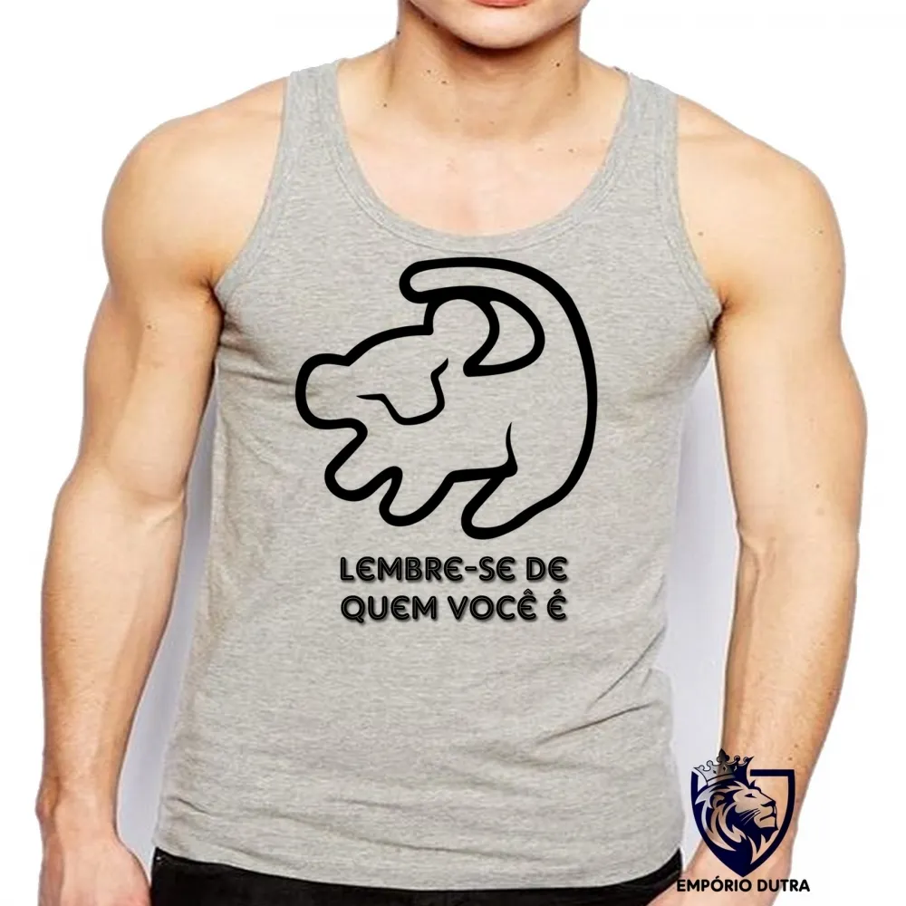 Camiseta Regata adulto ou infantil Rei Leão Lion King Simba Lembre-se de quem você é