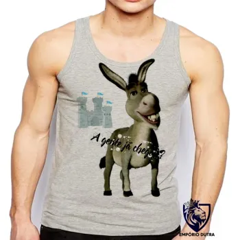 Camiseta Regata adulto ou infantil Shrek burro a gente já chegou ogro