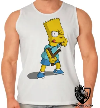 Camiseta Regata adulto ou infantil Simpsons Bart Estilingue filho homer - Foto 2