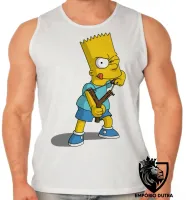 Camiseta Regata adulto ou infantil Simpsons Bart Estilingue filho homer - Foto 2