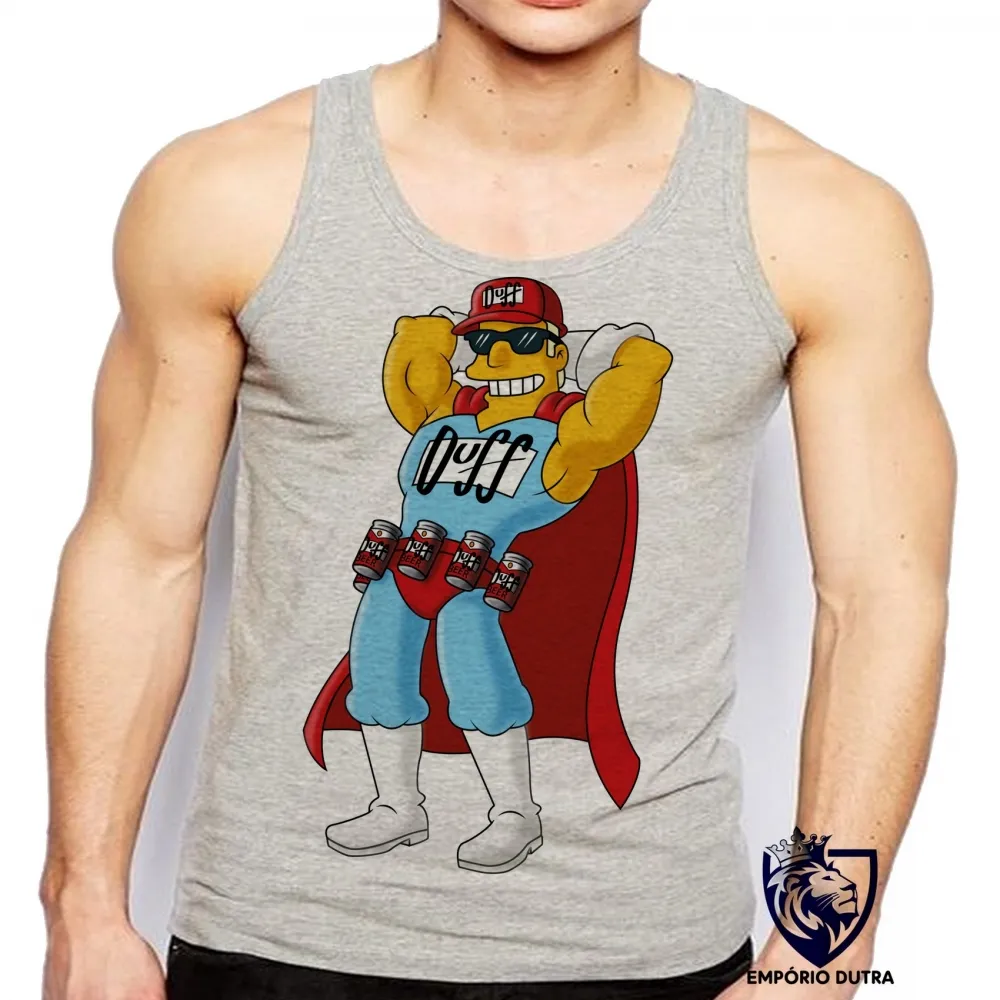Camiseta Regata adulto ou infantil Simpsons Duff Man duffman cerveja homer Imagem