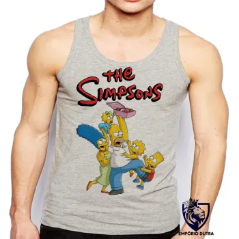 Camiseta Regata adulto ou infantil simpsons familia homer lisa bart marge