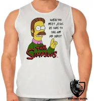 Camiseta Regata adulto ou infantil simpsons flanders Cristo vizinho homer - Foto 2