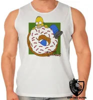 Camiseta Regata adulto ou infantil Simpsons Homer rosquinha morder - Foto 2