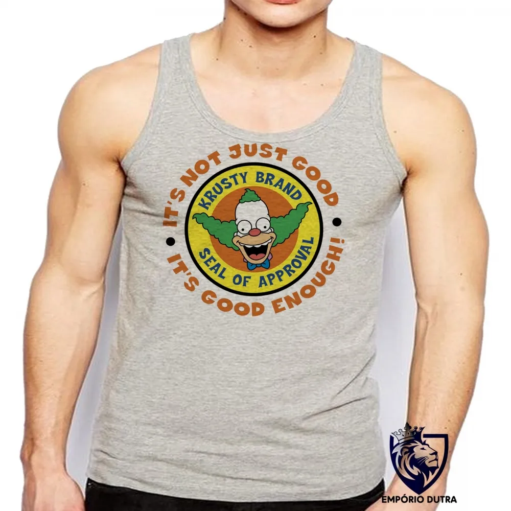 Camiseta Regata adulto ou infantil Simpsons Krust selo palhaço série