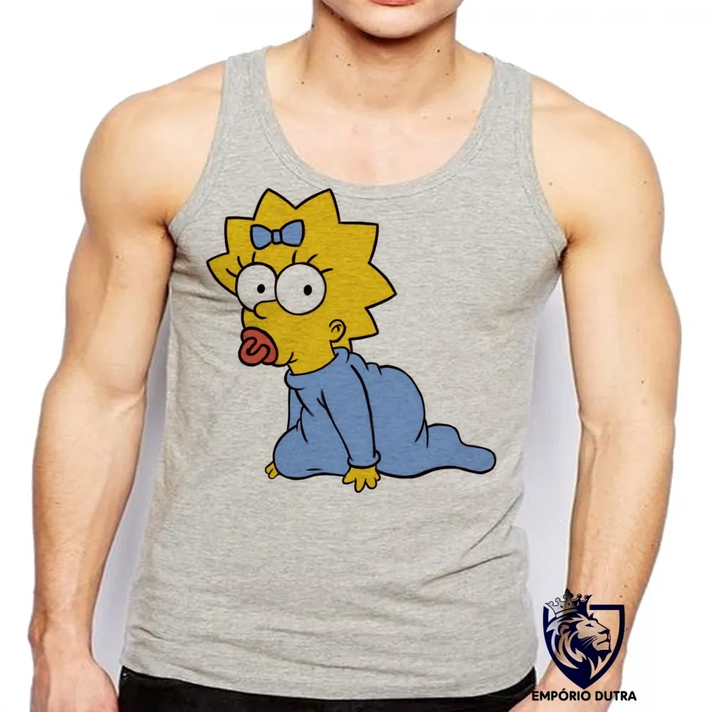 Camiseta Regata adulto ou infantil Simpsons Maggie Bebê lisa margie homer Imagem