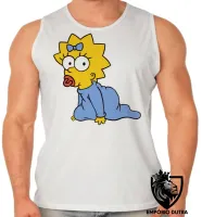 Camiseta Regata adulto ou infantil Simpsons Maggie Bebê lisa margie homer - Foto 2