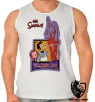 Camiseta Regata adulto ou infantil simpsons moe bar cerveja homer fogo - Foto 2