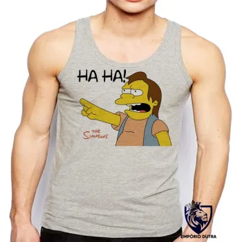 Camiseta Regata adulto ou infantil Simpsons Nelson HAHA bart lisa amigos