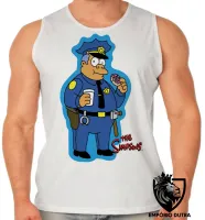 Camiseta Regata adulto ou infantil simpsons policial donut rosquinha - Foto 2