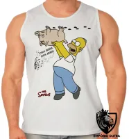 Camiseta Regata adulto ou infantil simpsons porco aranha homer filme - Foto 2