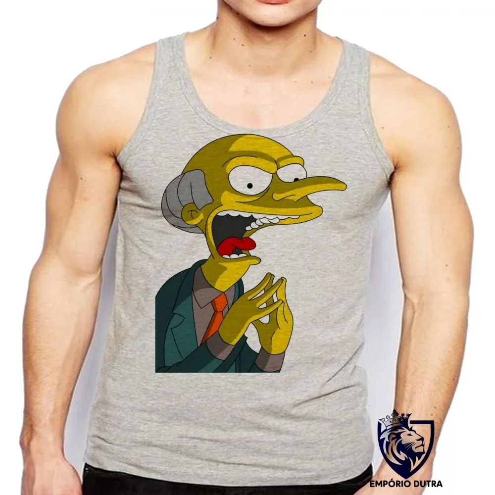 Camiseta Regata adulto ou infantil simpsons sr burns chefe homer bart lisa marge Imagem