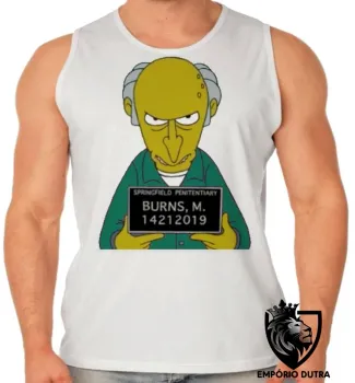 Camiseta Regata adulto ou infantil simpsons sr burns preso delegacia homer bart - Foto 2
