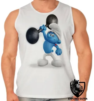 Camiseta Regata adulto ou infantil smurf robusto smurfs musculação forte - Foto 2
