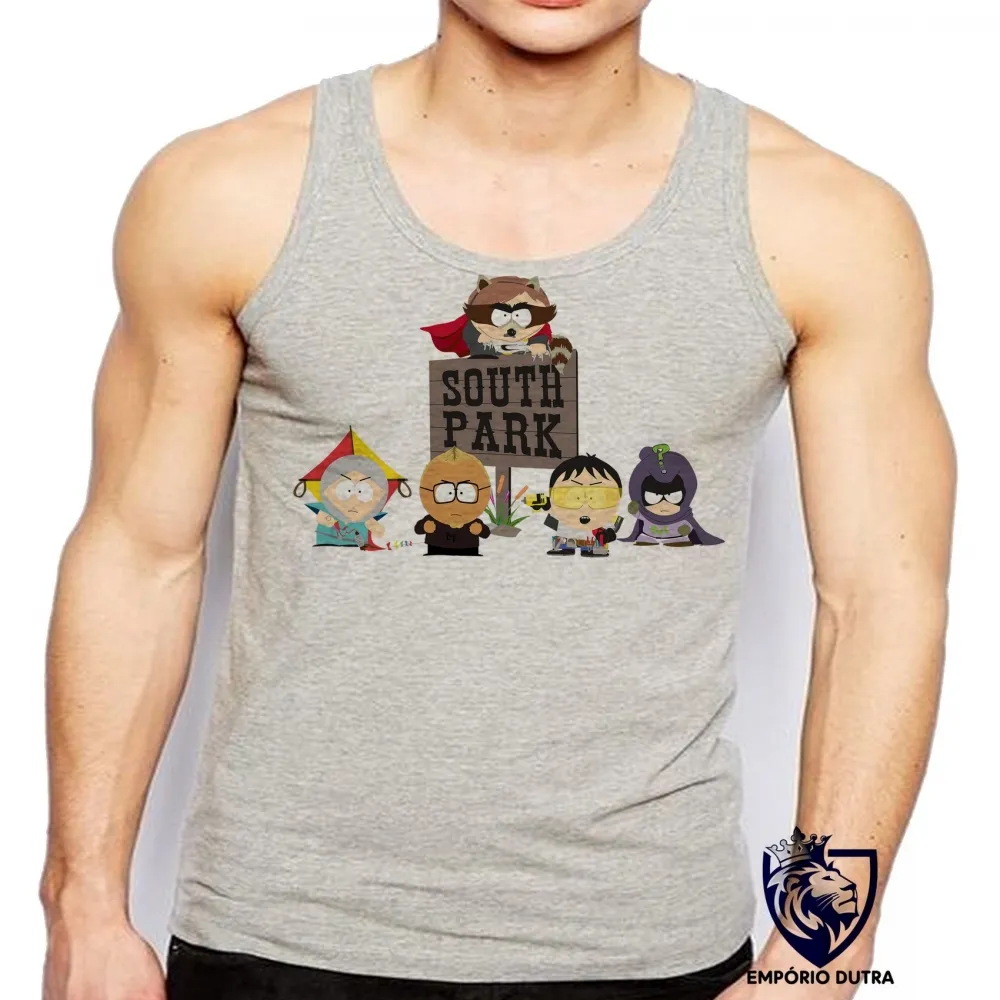 Camiseta Regata adulto ou infantil south park super herois desenho Imagem