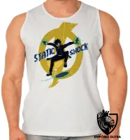 Camiseta Regata adulto ou infantil super shock choque static desenho - Foto 2