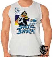 Camiseta Regata adulto ou infantil super shock choque static raios - Foto 2