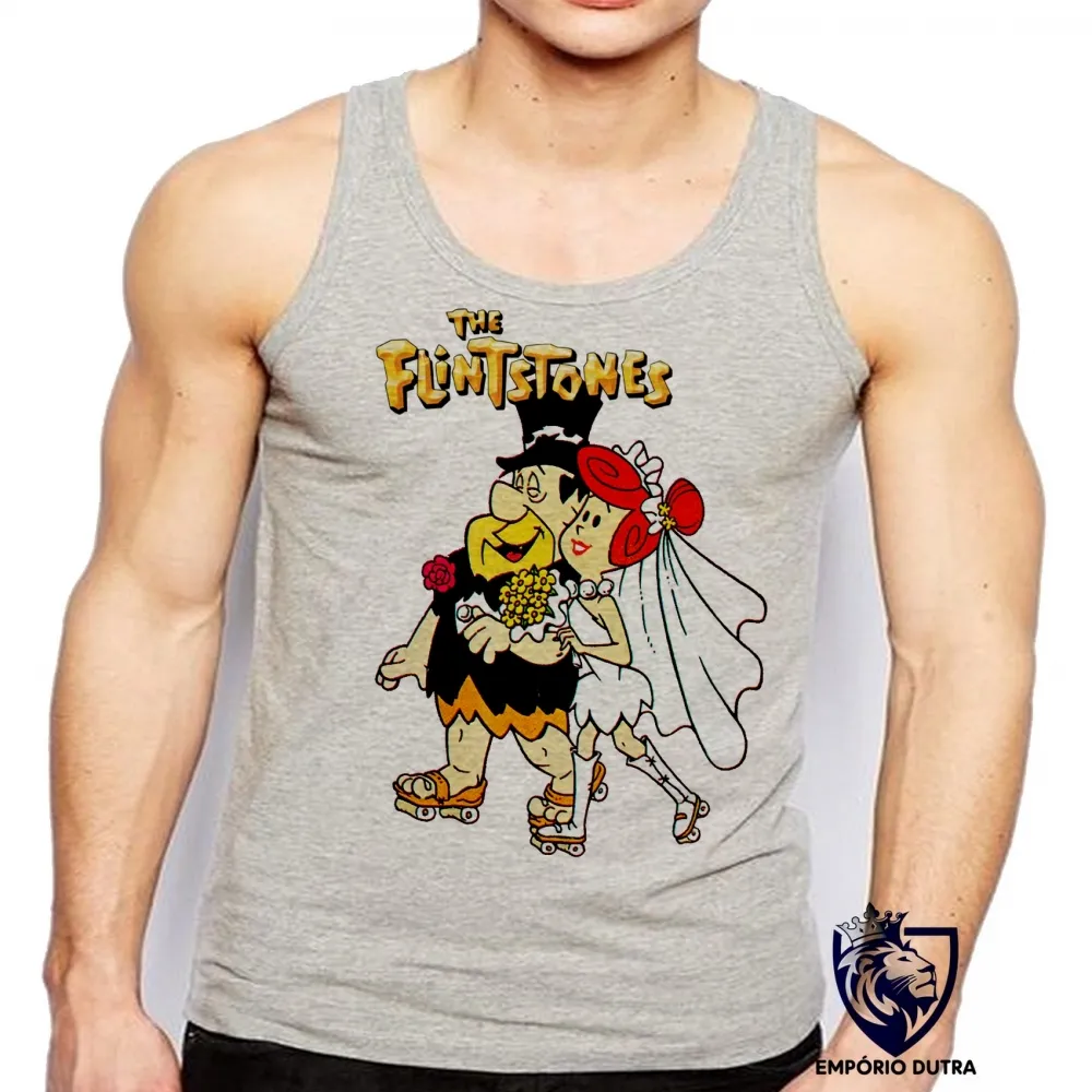 Camiseta Regata adulto ou infantil The flinstones casamento fred vilma Imagem