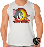 Camiseta Regata adulto ou infantil Tom and jerry gato rato desenho hanna barbera - Foto 2