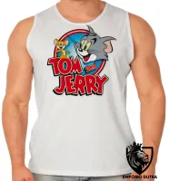 Camiseta Regata adulto ou infantil Tom e Jerry gato cat rato desenho - Foto 2