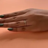 Anel de prata 950 - Cruz com Zircônias - 270118 - Foto 3