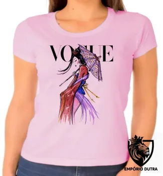 Baby look blusa feminina Mulan disney japonesa