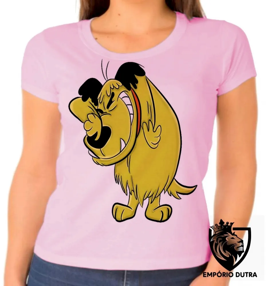 Baby look blusa feminina muttley cachorro cão rabujento dick vigarista